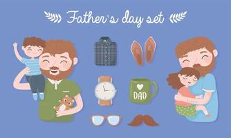 fathers day set vector