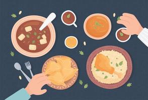 arabic traditional food vector