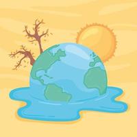 planet earth melting vector