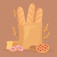 bread dessert food vector