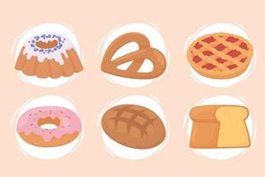baked and dessert products vector