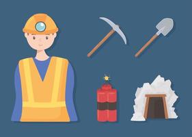 mining miner tools vector