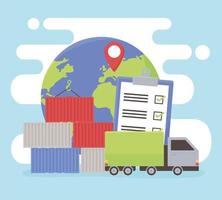 logistic world checkmark vector