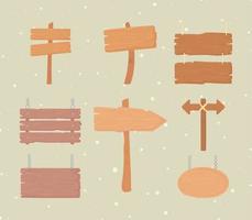 wooden sign boards and arrows vector