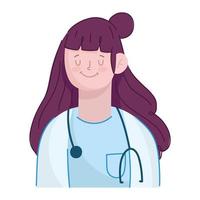 woman doctor with stethoscope vector