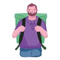 delivery man with backpack vector