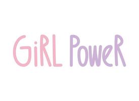 girl power lettering vector
