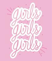 girls hand drawn text vector