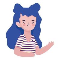 girl with blue hair vector