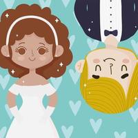 happy couple wedding vector