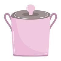 pink pot cooking vector