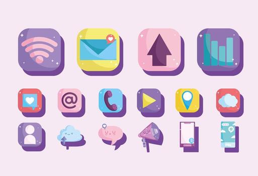 mobile app set vector