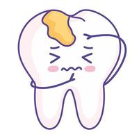 cute sick tooth vector