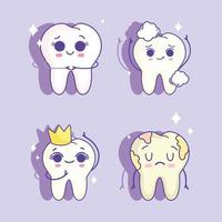 cute teeth set vector