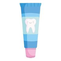 cartoon toothpaste tooth vector