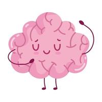 brain cute cartoon vector