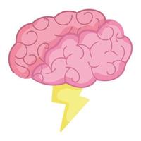 brain with lightning vector