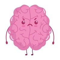 angry human brain vector