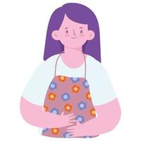 woman gardener with apron vector