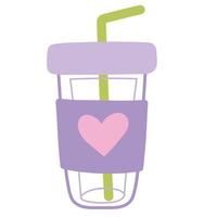 disposable juice cup vector