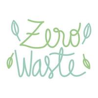 zero waste hand drawn text vector