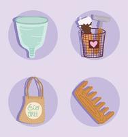 set of reusable containers vector