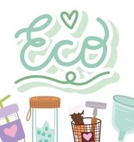 eco recyclable and reusable vector