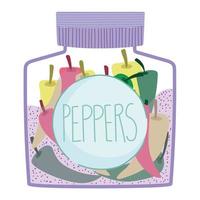 glass jar with peppers vector