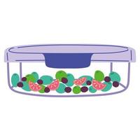 container with fresh food vector