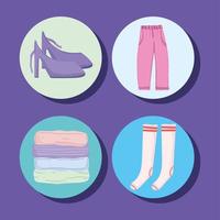 set of clothes fashion vector