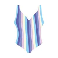 striped swimsuit female vector