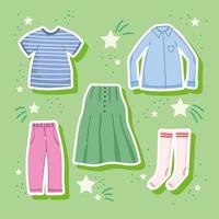 cartoon clothes set vector