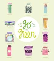 go green eco containers vector