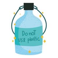 do not use plastic text bottle vector