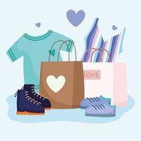 shopping clothes fashion vector
