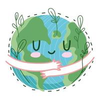 hands hugging planet vector