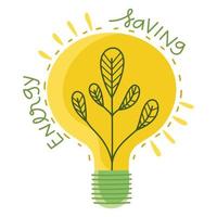 saving energy light bulb vector