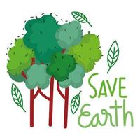 save earth and trees vector