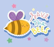 salva el mensaje de las abejas vector