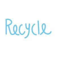 recycle handwritten lettering vector