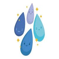cute drops water vector