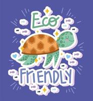 turtle eco friendly vector