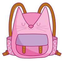 cute pink backpack vector