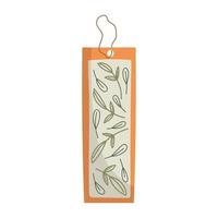 bookmark with leaves vector