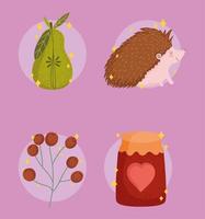 autumn season set vector