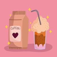 coffee frappe and product vector