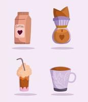 coffee kettle and product vector