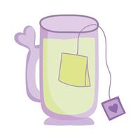 taza de té con bolsita de té vector