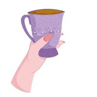 hand holding cup vector