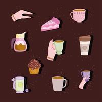coffee time icons vector